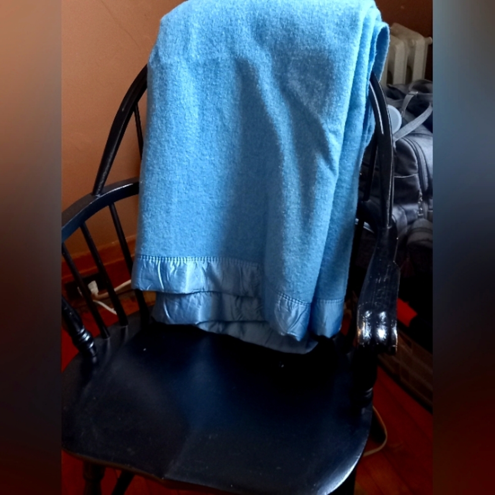 Kewood Ramcrest Blue Virgin Wool Blanket